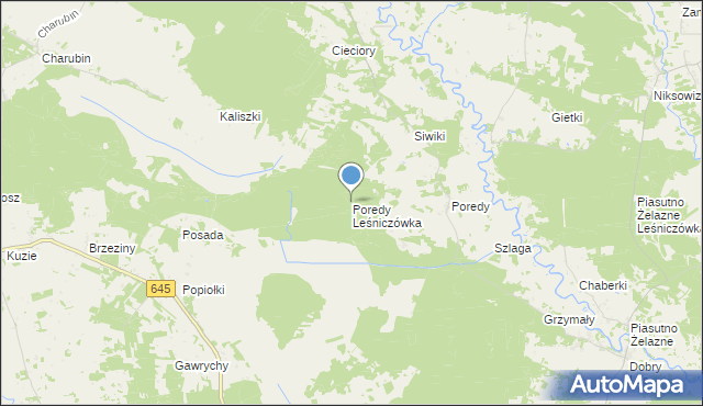 mapa Poredy Leśniczówka, Poredy Leśniczówka na mapie Targeo